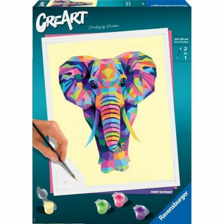 Pictures to colour in Ravensburger CreArt Large Elephant 24 x 30 cm by Ravensburger, Painting - Ref: S7164420, Price: 32,21 €...