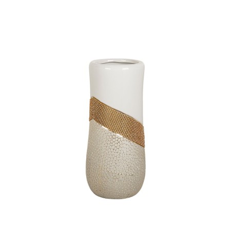 Vaso Romimex Branco Dourado Cerâmica 14 x 30 x 14 cm de Romimex, Jarrões - Ref: D1616814, Preço: 31,71 €, Desconto: %