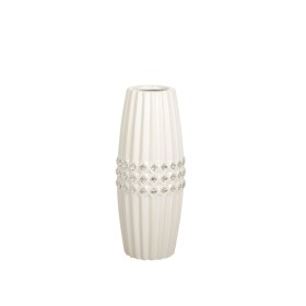 Vase Romimex Blanc Argenté Céramique 10 x 25 x 10 cm de Romimex, Vases - Réf : D1616834, Prix : 21,59 €, Remise : %