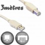 Câble USB 2.0 A vers USB B Lineaire 3 m Beige de Lineaire, Câbles USB - Réf : S7167408, Prix : 19,49 €, Remise : %