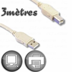 Cabo USB 2.0 A para USB B Lineaire 3 m Bege de Lineaire, Cabos USB - Ref: S7167408, Preço: 19,49 €, Desconto: %