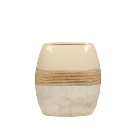 Vase Romimex Champagne Mother of pearl Ceramic 23 x 26 x 8 cm by Romimex, Vases - Ref: D1616855, Price: 33,59 €, Discount: %