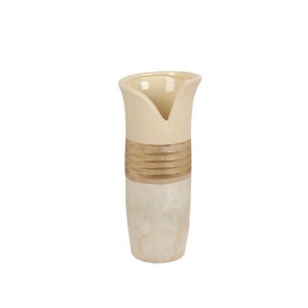 Vaso Romimex Champanhe Madrepérola Cerâmica 13 x 29 x 12 cm de Romimex, Jarrões - Ref: D1616857, Preço: 31,64 €, Desconto: %