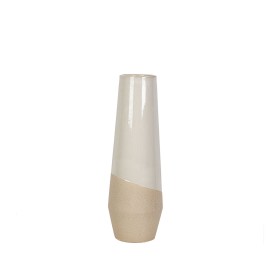 Blumenvase Romimex Weiß Beige aus Keramik 15 x 45 x 15 cm von Romimex, Vasen - Ref: D1616871, Preis: 50,32 €, Rabatt: %