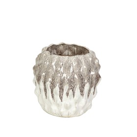 Planter Romimex White Beige Ceramic 21 X 20 X 21 CM by Romimex, Cachepots - Ref: D1616897, Price: 30,82 €, Discount: %