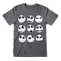 Unisex Short Sleeve T-Shirt The Nightmare Before Christmas Many Faces Dark grey by The Nightmare Before Christmas, T-Shirts -...