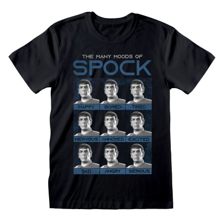 T-shirt à manches courtes unisex Star Trek Many Mood Of Spock Noir de Star Trek, T-shirts - Réf : D0801093, Prix : 22,75 €, R...