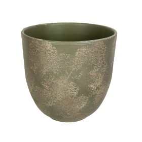 Planter Romimex Green Ceramic 27 x 27 x 27 cm by Romimex, Cachepots - Ref: D1617011, Price: 31,45 €, Discount: %