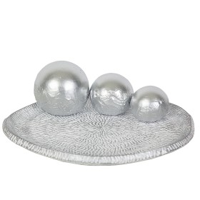 Centerpiece Romimex White Silver Ceramic 33 x 2 x 33 cm Balls by Romimex, Ornaments - Ref: D1617043, Price: 52,37 €, Discount: %