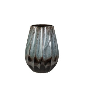 Vase Romimex Blue Black Blue/Black Ceramic 23 x 28 x 23 cm by Romimex, Vases - Ref: D1617078, Price: 57,52 €, Discount: %