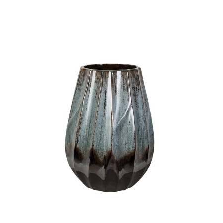 Vaso Romimex Azul Preto Azul/Preto Cerâmica 23 x 28 x 23 cm | Tienda24 - Global Online Shop Tienda24.eu