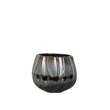 Vaso Romimex Azzurro Nero Ceramica 15 x 14 x 15 cm di Romimex, Cachepot - Rif: D1617080, Prezzo: 15,50 €, Sconto: %