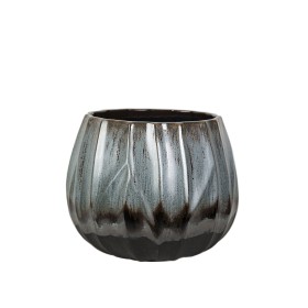 Plantador Romimex Azul Preto Cerâmica 24 x 24 x 24 cm de Romimex, Vasos - Ref: D1617082, Preço: 52,38 €, Desconto: %