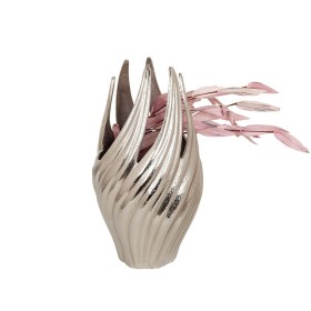 Vase Romimex Argenté Aluminium Spirale 19 x 34 x 19 cm de Romimex, Vases - Réf : D1617085, Prix : 90,40 €, Remise : %