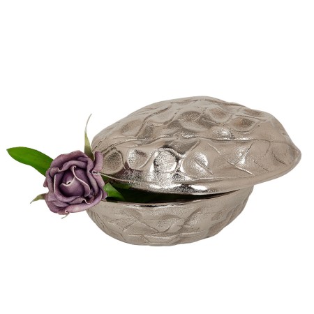 Decorative box Romimex Silver Aluminium Nutshell 20 x 13 x 13 cm by Romimex, Boxes - Ref: D1617102, Price: 55,47 €, Discount: %