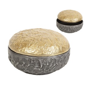 Decorative box Romimex Black Golden Aluminium 21 x 13 x 21 cm by Romimex, Boxes - Ref: D1617136, Price: 60,58 €, Discount: %