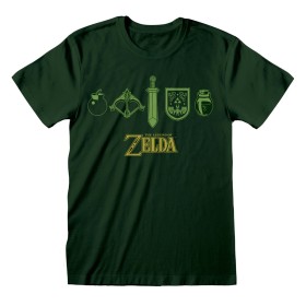 T-shirt à manches courtes unisex The Legend of Zelda Icons Vert foncé de The Legend of Zelda, T-shirts - Réf : D0801100, Prix...