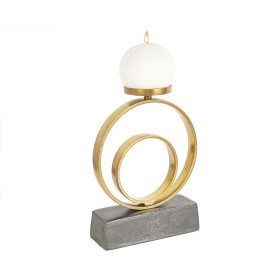 Candleholder Romimex Black Golden Aluminium 21 x 28 x 7 cm Circle by Romimex, Candelabras and candle holders - Ref: D1617138,...