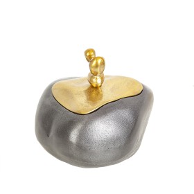 Decorative box Romimex Black Golden Aluminium 19 x 16 x 15 cm by Romimex, Boxes - Ref: D1617147, Price: 64,74 €, Discount: %