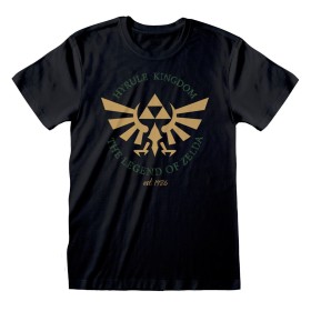 Maglia a Maniche Corte Unisex The Legend of Zelda Hyrule Kingdom Crest Nero di The Legend of Zelda, T-shirt - Rif: D0801101, ...