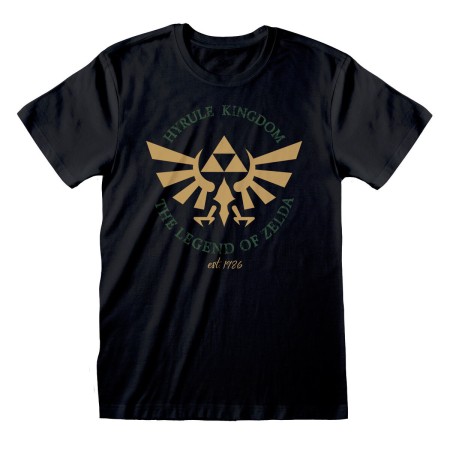 Unisex Short Sleeve T-Shirt The Legend of Zelda Hyrule Kingdom Crest Black by The Legend of Zelda, T-Shirts - Ref: D0801101, ...