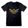 Camiseta de Manga Corta Unisex The Legend of Zelda Hyrule Kingdom Crest Negro de The Legend of Zelda, Camisetas - Ref: D08011...