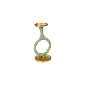 Candleholder Romimex Green Golden Aluminium 14 x 25 x 13 cm Circle by Romimex, Candelabras and candle holders - Ref: D1617161...