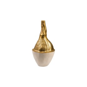 Vaso Romimex Branco/Dourado Alumínio 18 x 36 x 17 cm de Romimex, Jarrões - Ref: D1617163, Preço: 72,93 €, Desconto: %