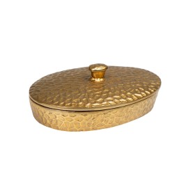 Decorative box Romimex Golden Aluminium Hammered 26 x 9 x 18 cm by Romimex, Boxes - Ref: D1617169, Price: 61,64 €, Discount: %