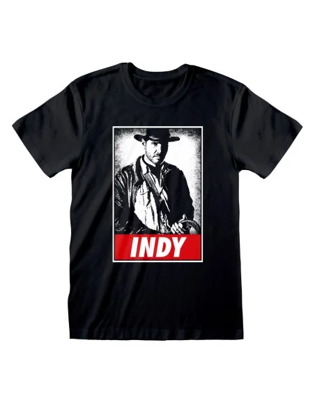 T shirt à manches courtes Indiana Jones Indy Noir Unisexe | Tienda24 Tienda24.eu