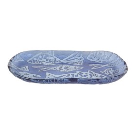 Snack tray Romimex Blue Glass Rectangular 27 x 3 x 15 cm by Romimex, Plates and dishes - Ref: D1617193, Price: 22,68 €, Disco...