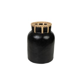 Vase Romimex Black Natural Ceramic Rattan 15 x 17 x 15 cm by Romimex, Vases - Ref: D1617225, Price: 55,45 €, Discount: %