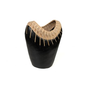 Vase Romimex Noir Naturel Céramique Rotin 20 x 30 x 15 cm 15 x 30 x 20 cm de Romimex, Vases - Réf : D1617231, Prix : 71,91 €,...