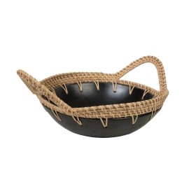 Centerpiece Romimex Black Natural Ceramic Rattan 25 x 10 x 30 cm 30 x 10 x 25 cm by Romimex, Ornaments - Ref: D1617232, Price...