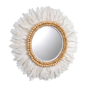 Wall mirror Romimex White Feathers 80 x 3 x 80 cm Circular by Romimex, Wall-Mounted Mirrors - Ref: D1617260, Price: 122,25 €,...