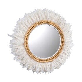 Wall mirror Romimex White Feathers 60 x 3 x 60 cm Circular by Romimex, Wall-Mounted Mirrors - Ref: D1617261, Price: 117,09 €,...