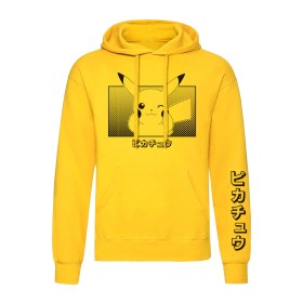 Sweat à capuche unisex Pokémon Pikachu Katakana Jaune de Pokémon, Sweatshirts - Réf : D0801140, Prix : 49,49 €, Remise : %