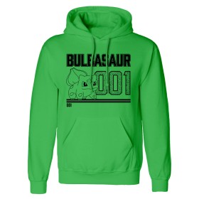 Sweat à capuche unisex Pokémon Bulbasaur Line Art Vert de Pokémon, Sweatshirts - Réf : D0801141, Prix : 47,67 €, Remise : %