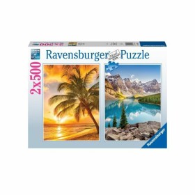 Puzzle Ravensburger Mountains & Beach 2 x 500 Peças de Ravensburger, Puzzles - Ref: S7181117, Preço: 24,54 €, Desconto: %