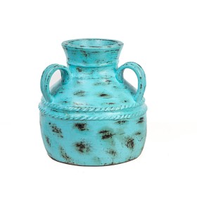 Vase Romimex Turquoise Ceramic 28 x 30 x 26 cm With handles by Romimex, Vases - Ref: D1617311, Price: 61,63 €, Discount: %