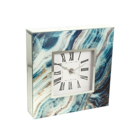 Horloge de table Romimex Bleu Argenté verre 20 x 20 x 5 cm de Romimex, Pendulettes de bureau - Réf : D1617325, Prix : 17,90 €...