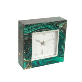 Reloj de Mesa Romimex Verde Transparente Crema Vidrio 14 x 14 x 4 cm de Romimex, Relojes de escritorio - Ref: D1617329, Preci...