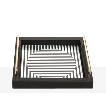 Bandeja Romimex Blanco Negro Vidrio 27 x 6 x 27 cm de Romimex, Platos y fuentes - Ref: D1617331, Precio: 51,34 €, Descuento: %