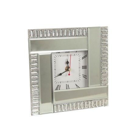 Table clock Romimex Silver Glass 20 x 20 x 5 cm by Romimex, Desk & Shelf Clocks - Ref: D1617338, Price: 24,85 €, Discount: %