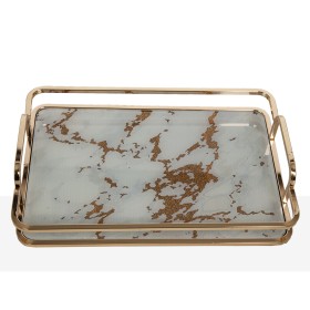 Plateau Romimex Bleu Doré verre 30 x 6 x 20 cm de Romimex, Plats et plateaux - Réf : D1617347, Prix : 73,96 €, Remise : %