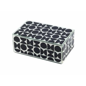 Guarda-Joias Romimex Branco Preto Vidro 21 x 9 x 13 cm de Romimex, Caixas - Ref: D1617352, Preço: 20,15 €, Desconto: %