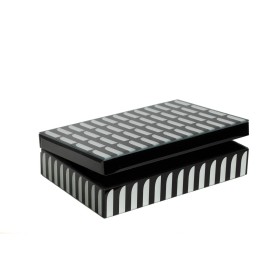 Guarda-Joias Romimex Branco Preto Vidro 30 x 8 x 20 cm de Romimex, Caixas - Ref: D1617355, Preço: 48,25 €, Desconto: %