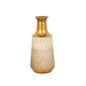 Vase Romimex Blanc Doré Métal 17 x 37 x 17 cm de Romimex, Vases - Réf : D1617387, Prix : 77,46 €, Remise : %