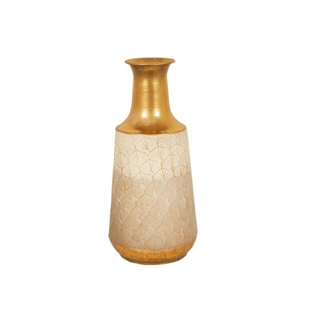 Blumenvase Romimex Weiß Gold Metall 17 x 37 x 17 cm von Romimex, Vasen - Ref: D1617387, Preis: 77,46 €, Rabatt: %