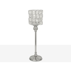 Candleholder Romimex Silver Metal Glass 13 x 40 x 13 cm Wineglass by Romimex, Candelabras and candle holders - Ref: D1617489,...